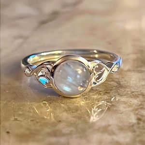 Rainbow Moonstone Ring